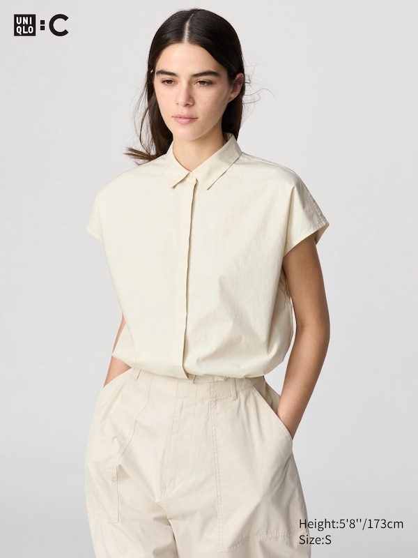 

Укороченная рубашка (без рукавов) Uniqlo, белый
