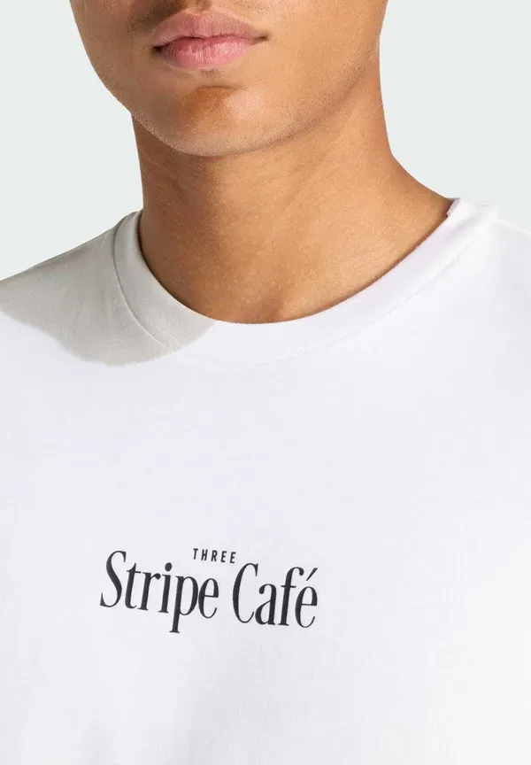 Футболка Adidas Sportswear с графическим принтом Coffee cafe donut box, белый — фото 3