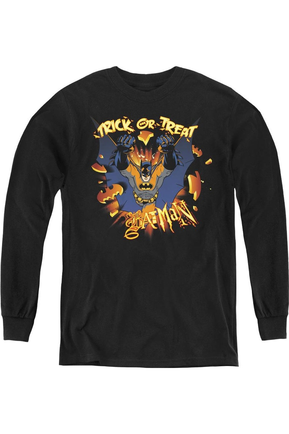 

Футболка с длинным рукавом для детей Batman Pumpkin Burst Gildan, черный