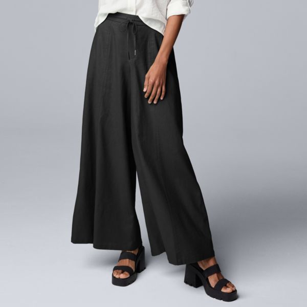 

Женские брюки широкого кроя из льняной смеси Simply Vera Vera Wang, черный