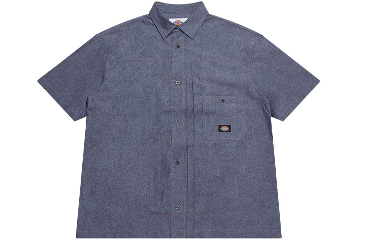 

Футболка унисекс из шамбрея серого цвета Dickies