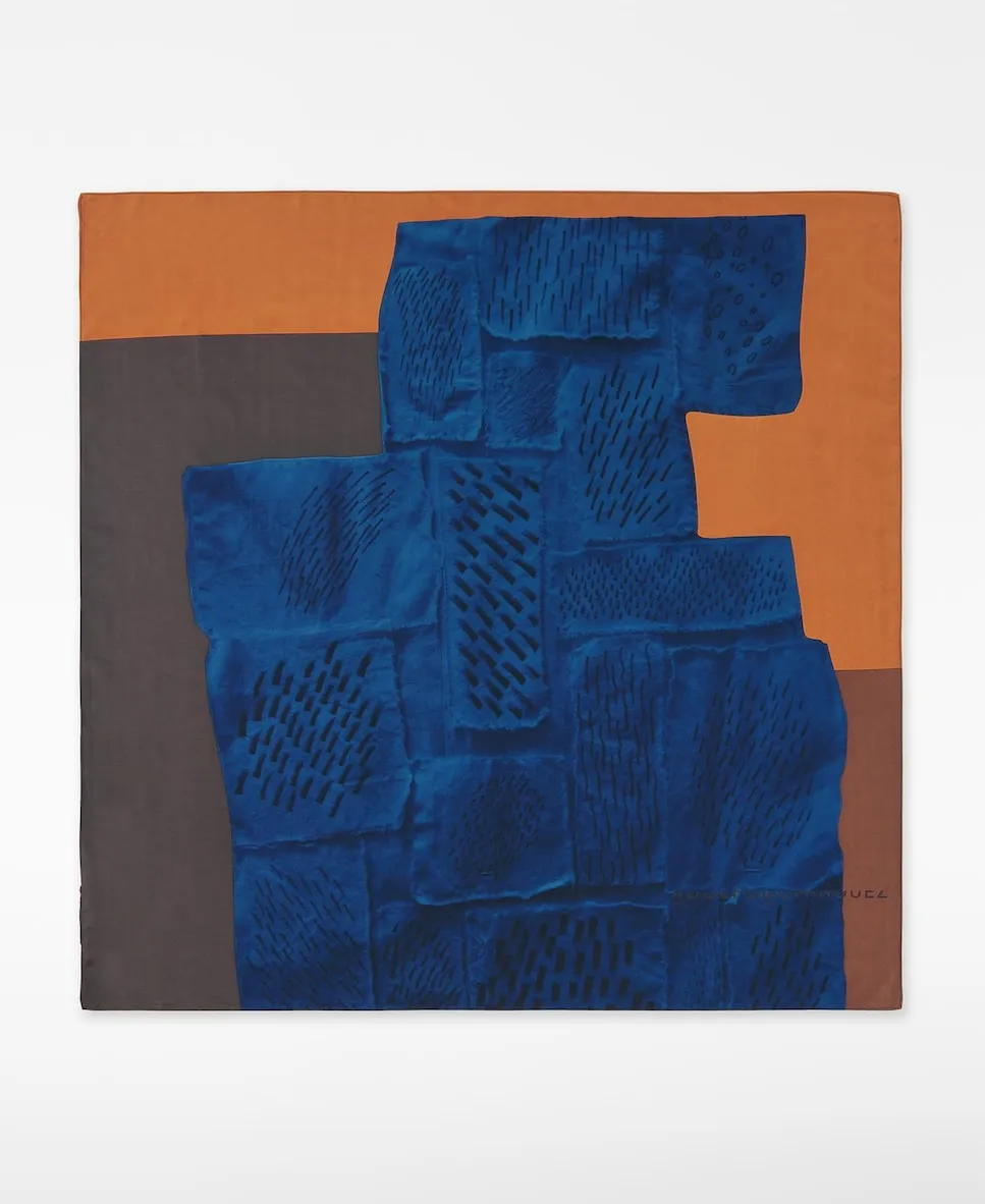 

Квадратный женский платок с узором Adolfo Dominguez, синий