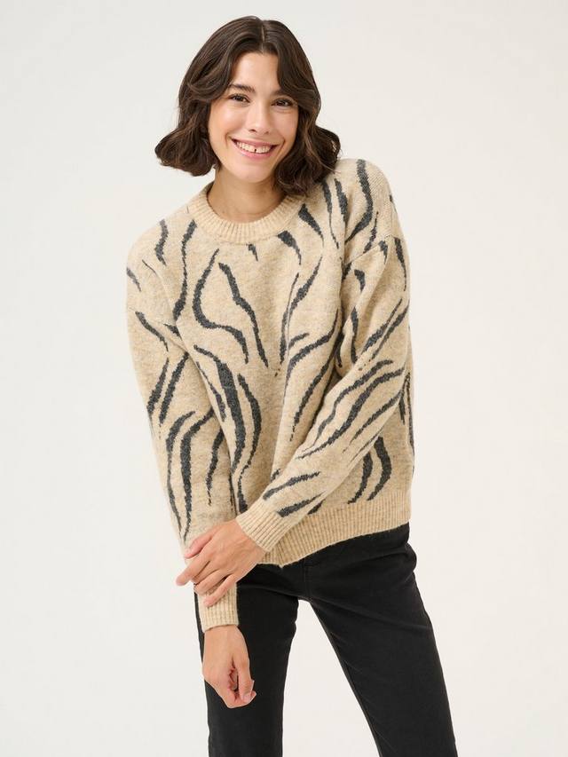 

Джемпер с принтом билли зебра KAFFE, цвет Beige/Grey
