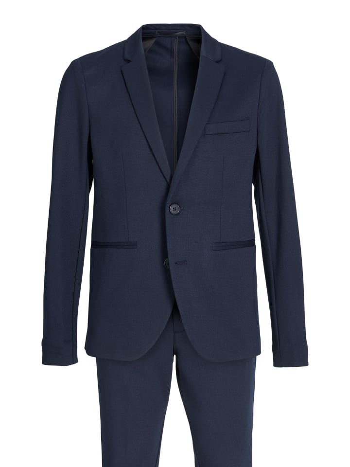 JACK & JONES Junior Однобортный пиджак и брюки темно-синего цвета — фото 2