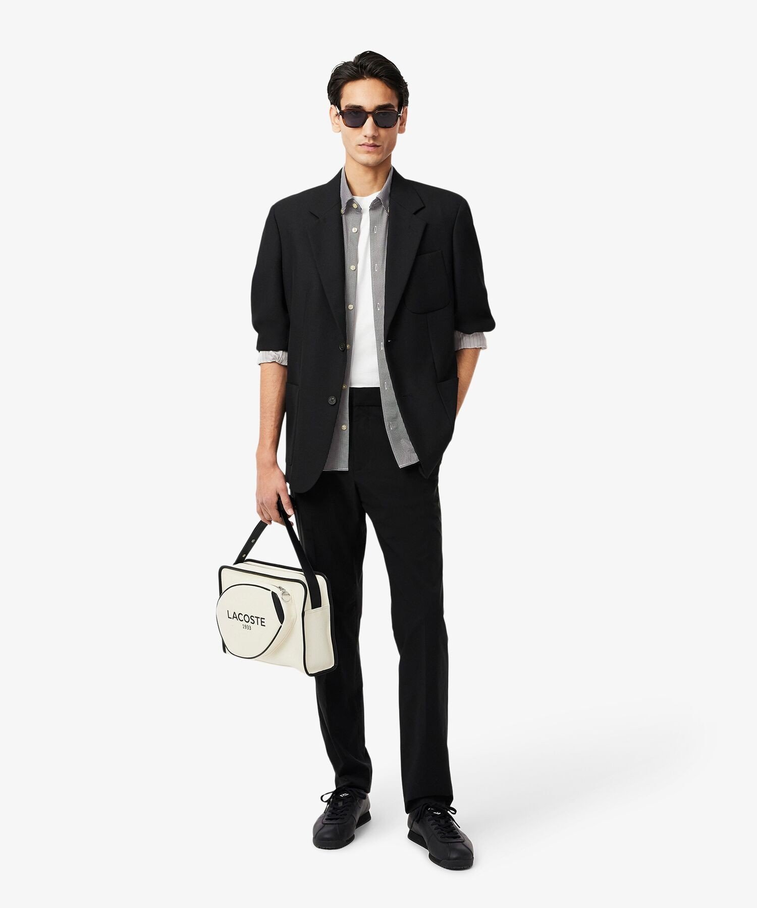 Футболка в мелкую клетку LACOSTE, Black — фото 2