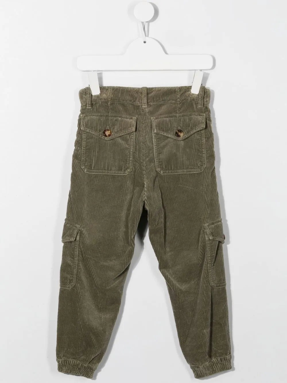 Зауженные вельветовые брюки Brunello Cucinelli Kids, зеленый — фото 2