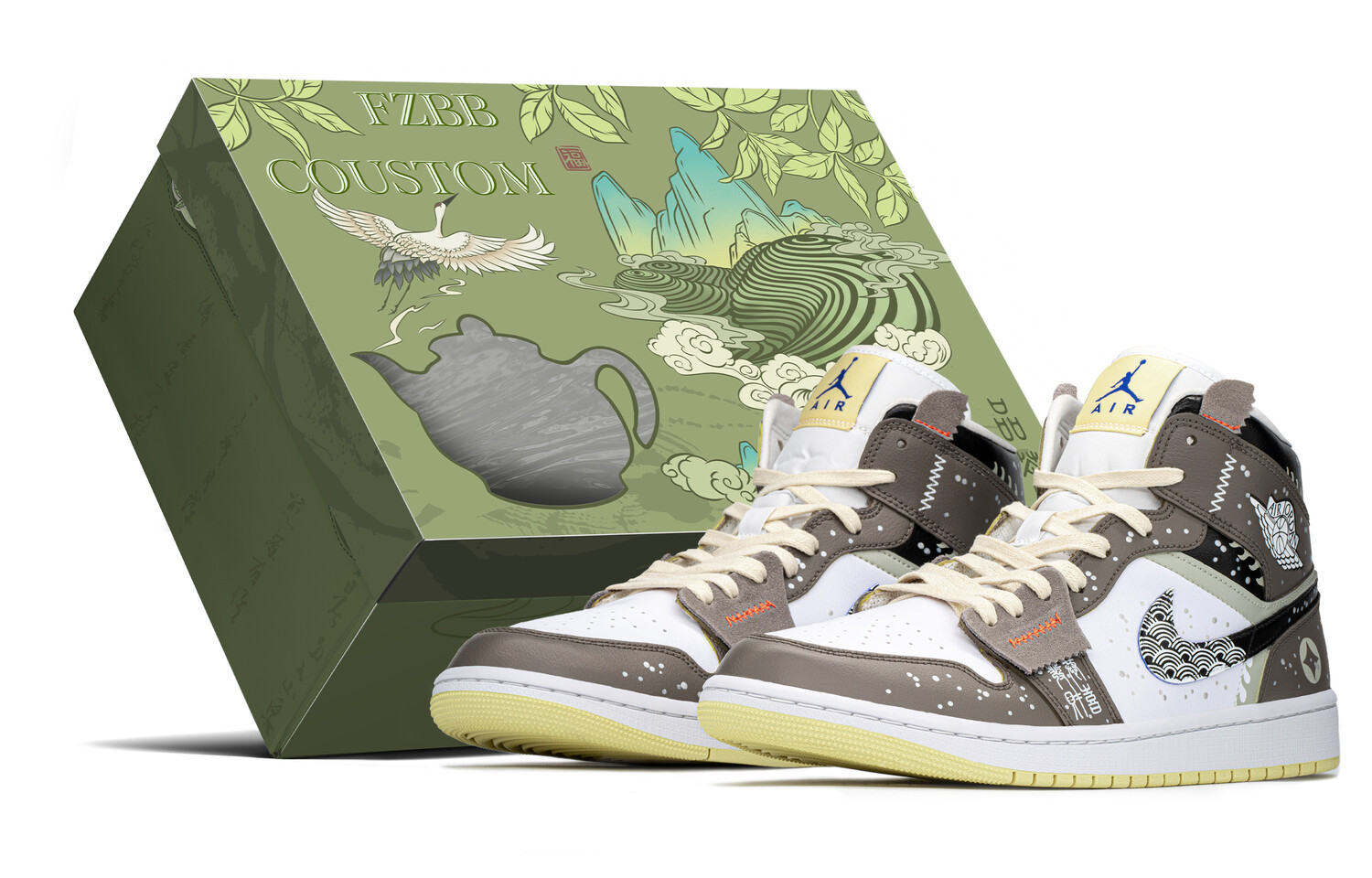 

Кроссовки Air Jordan 1 Vintage Basketball Shoes Women's High-Top Brown/Silver