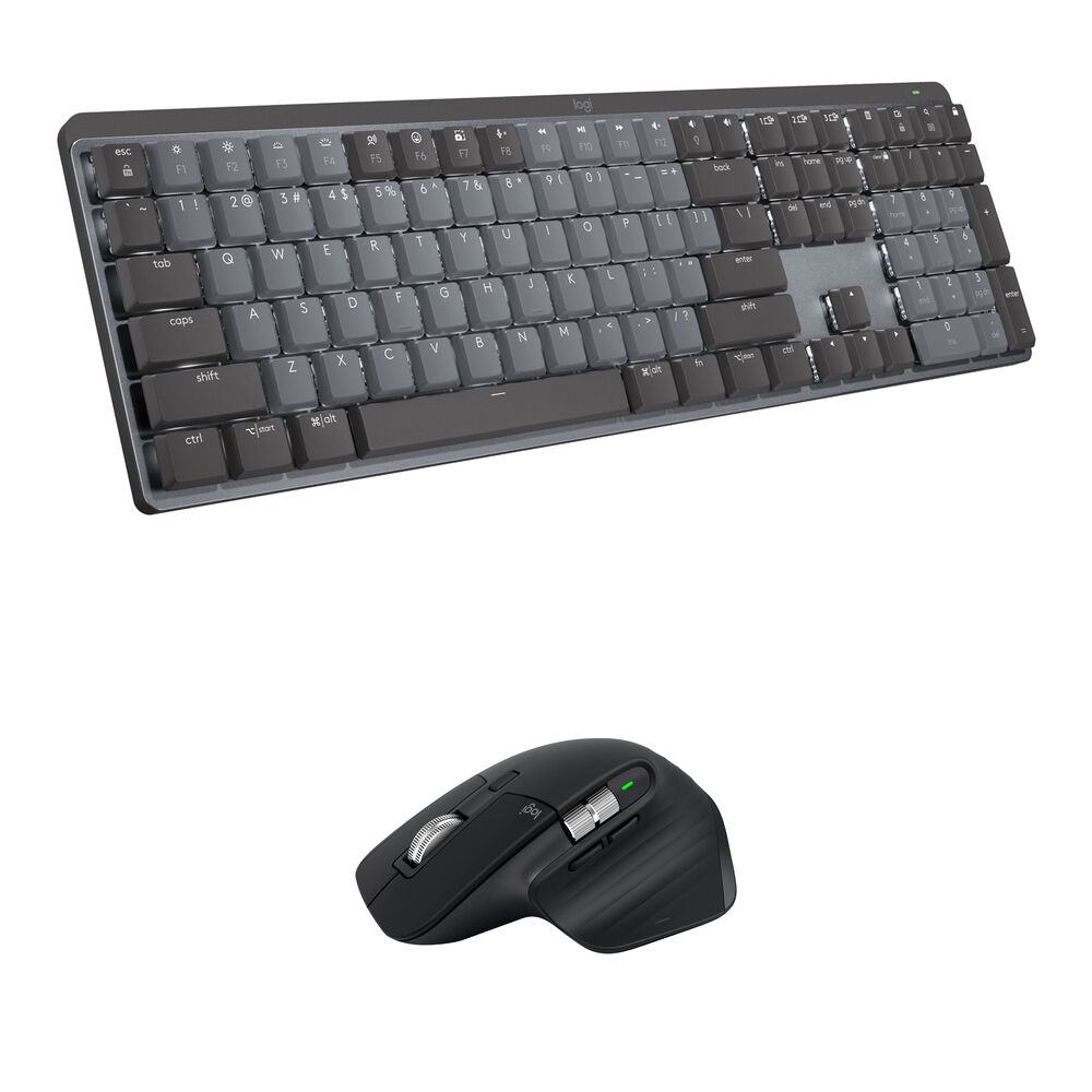 

Комплект из беспроводной механической клавиатуры Logitech MX и мыши MX Master 3S (тактильные бесшумные переключатели, черный)