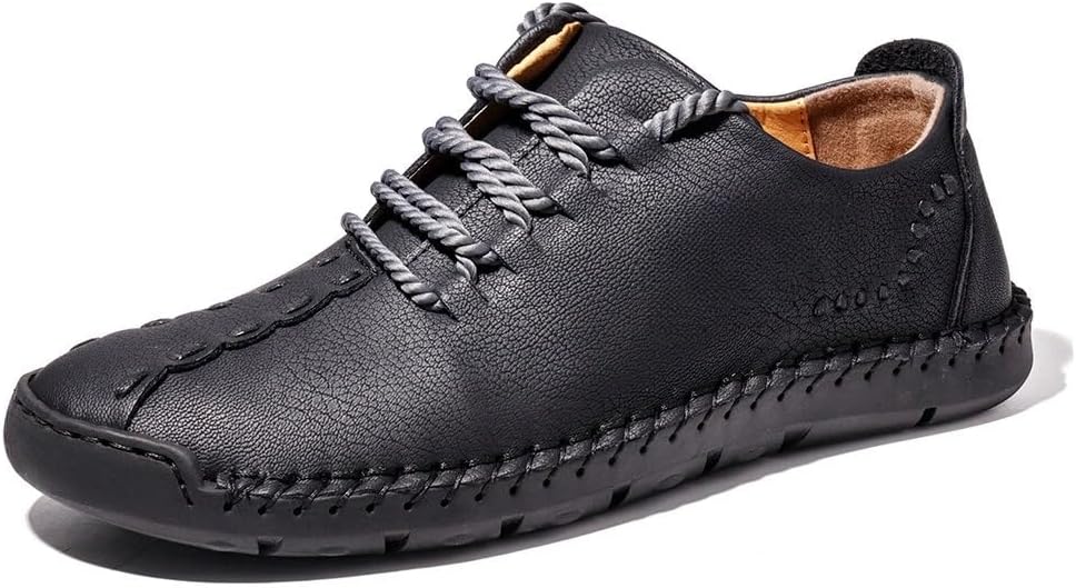 

Мужские повседневные лоферы Hhhchpm из кожи, ручной работы, оксфорды, удобная обувь для ходьбы, ботинки для работы, офисная обувь, черный