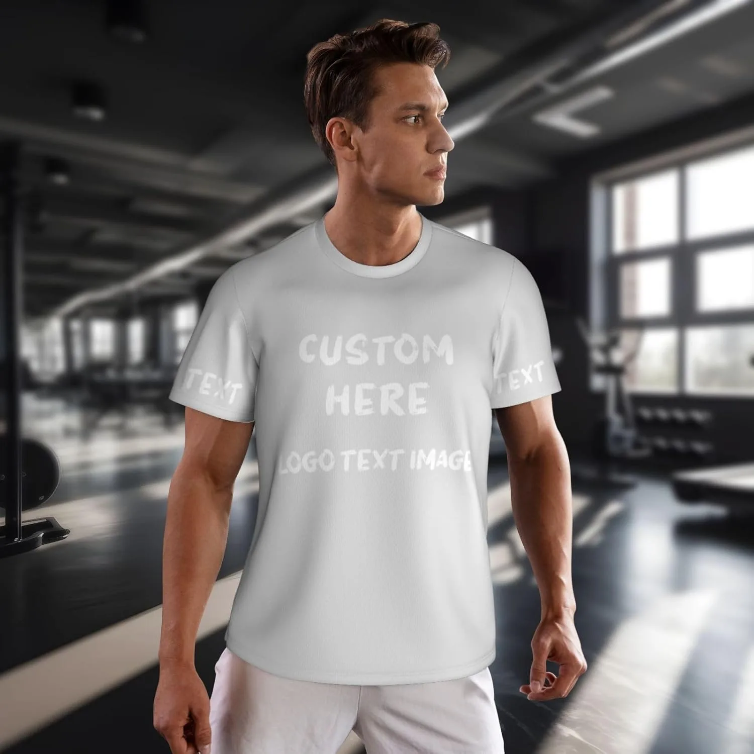 Футболка мужская Custom с принтом спереди и сзади — фото 4