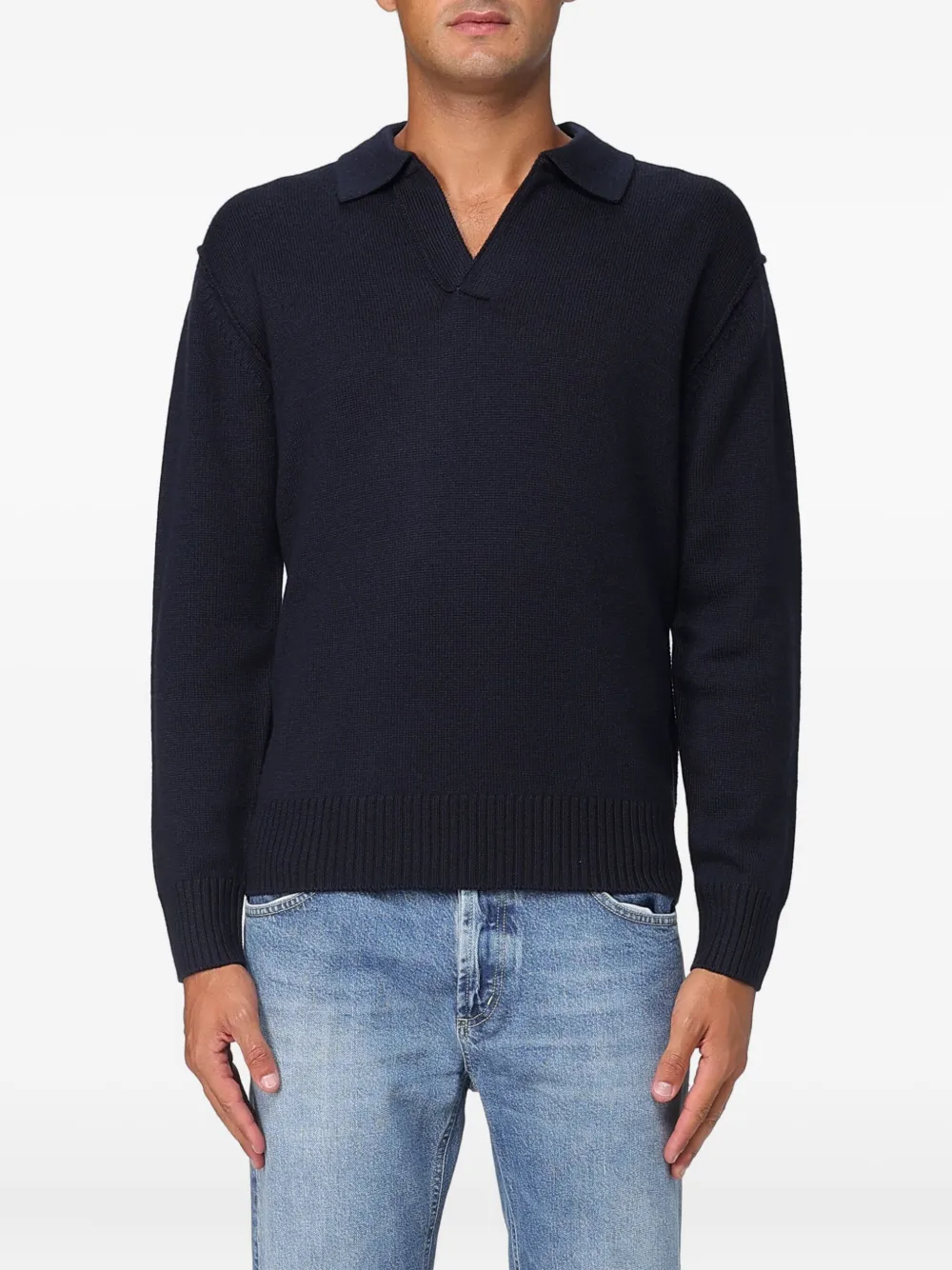 

Джемпер с воротником поло Paolo Pecora, синий