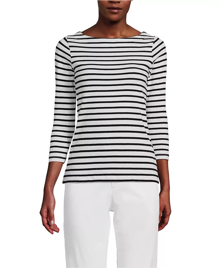 

Женский топ Mariner Jersey Boatneck Lands' End, белый