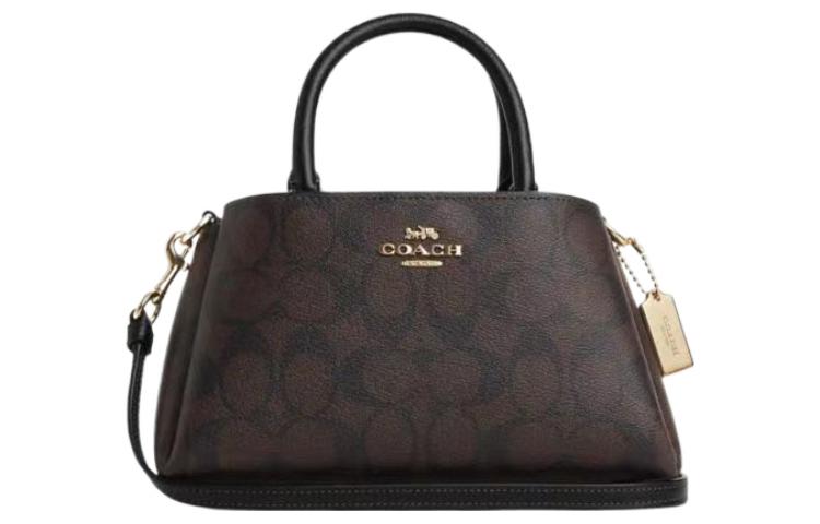 

Искусственная кожа ПВХ Женская Сумка через плечо Коричнево-черная COACH