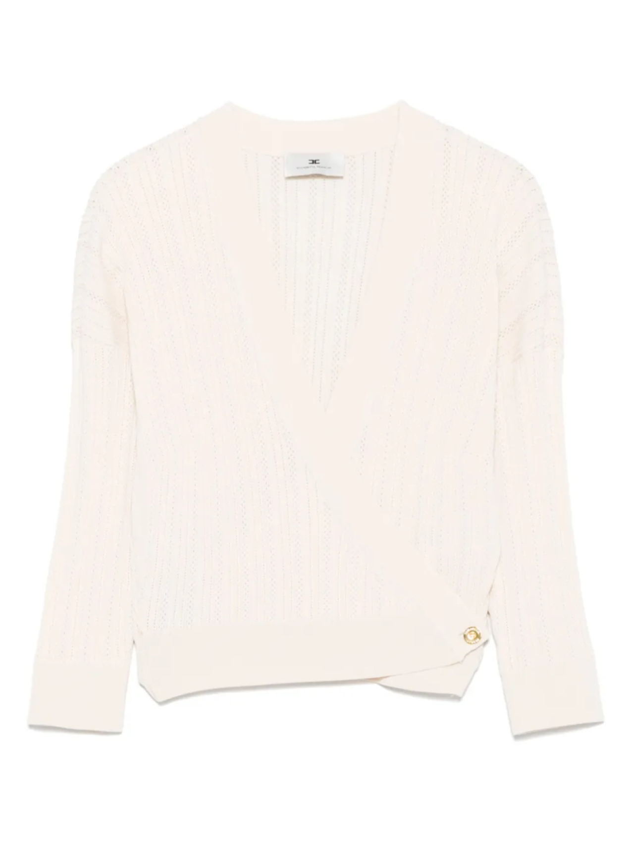 

Футболка Elisabetta Franchi pointelle wrap top, нейтральный