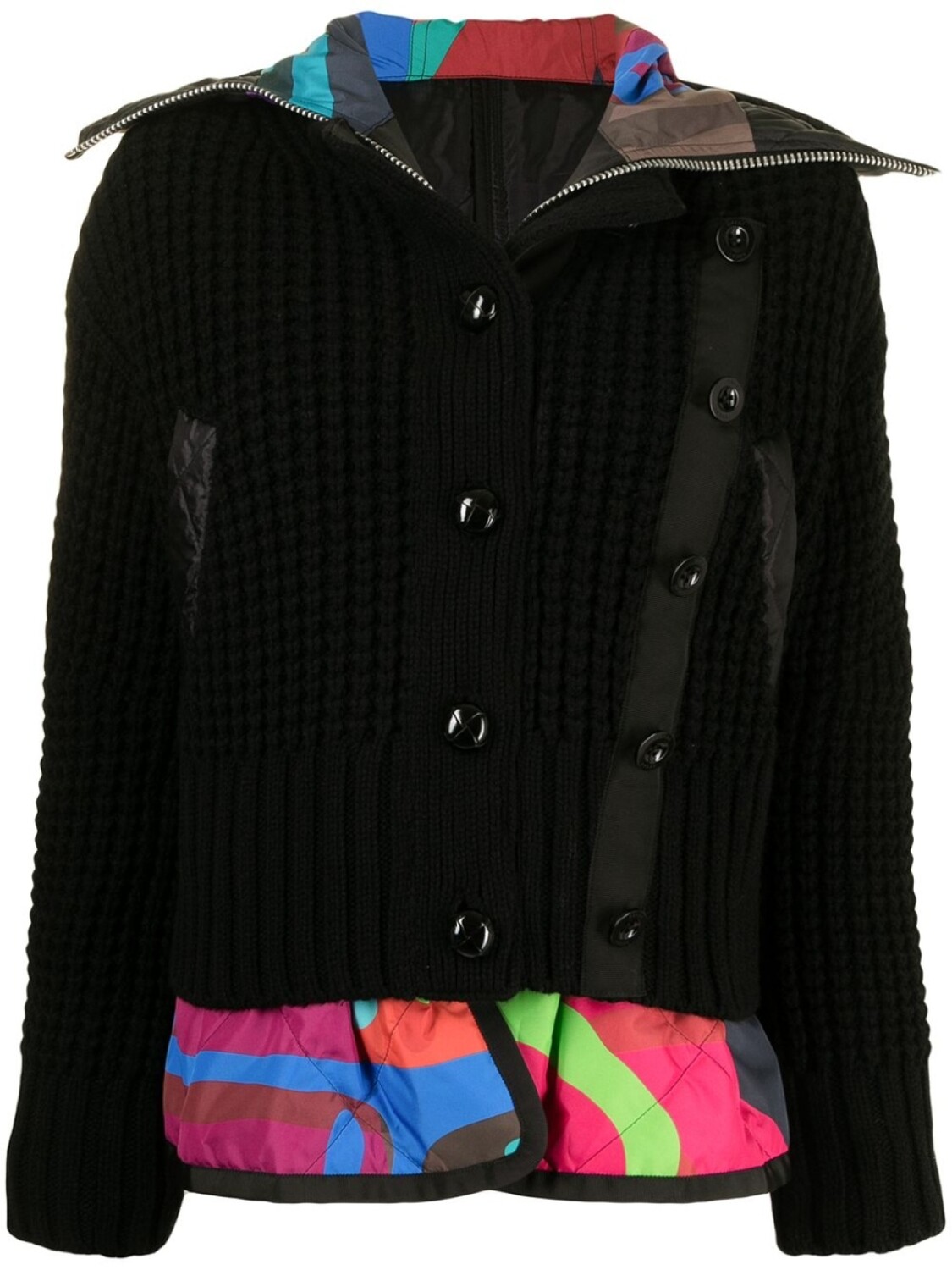 

Куртка с длинными рукавами и цветочным принтом sacai, черный