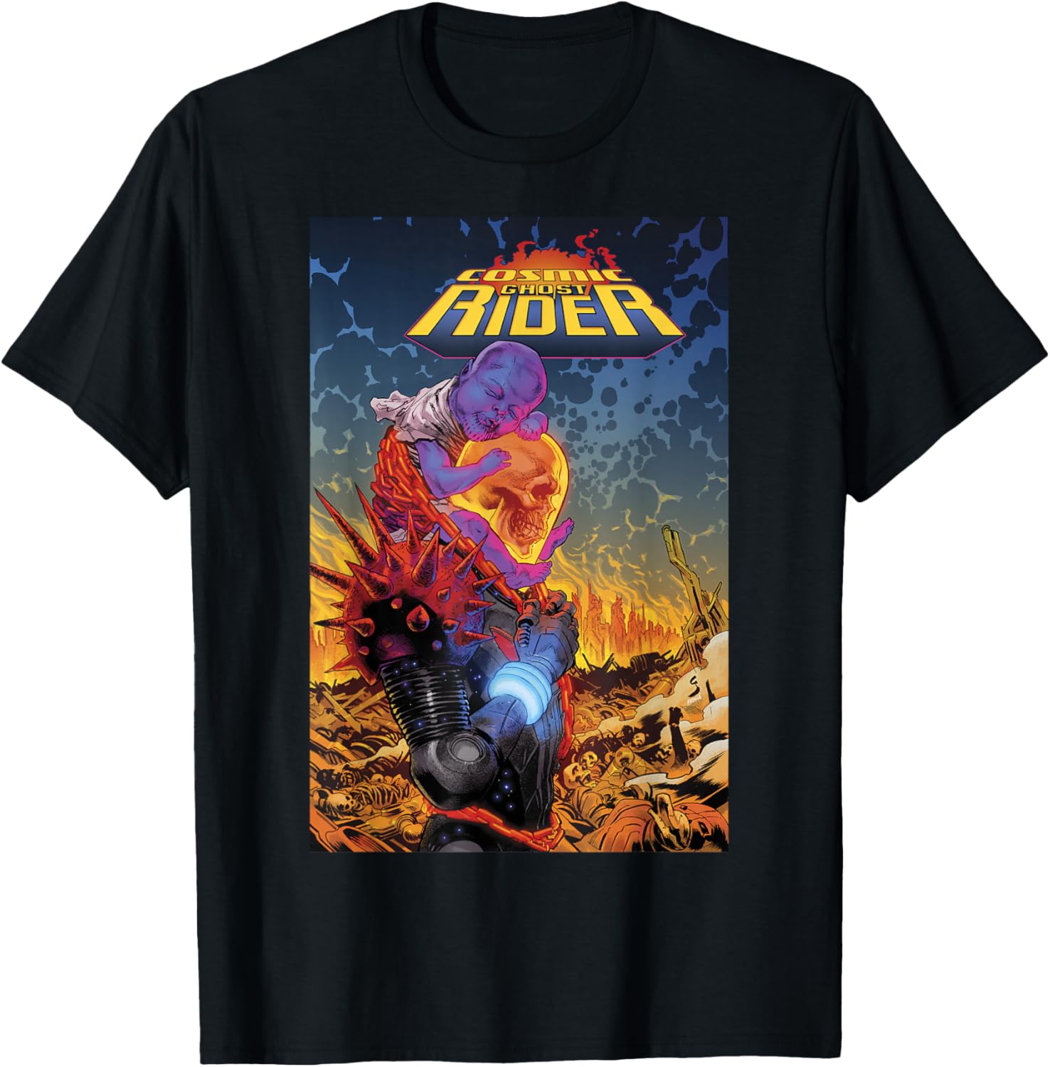 

Футболка с обложкой комикса Marvel «Космический Призрачный Всадник», черная