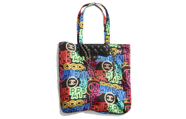 

Сумка WOC из телячьей кожи, сумка-тоут, шоппер, сумка через плечо, кроссбоди, женская сумка Multicolor/Black CHANEL