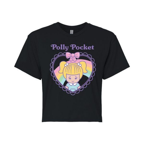 

Укороченная стеганая футболка с сердечком для юниоров Polly Pocket, черный