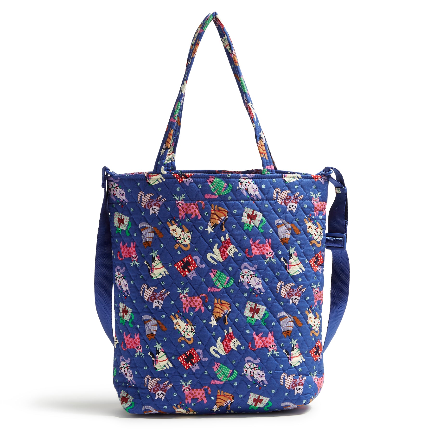 

Выходная хлопковая большая сумка-тоут North South Vera Bradley, Catnip Christmas