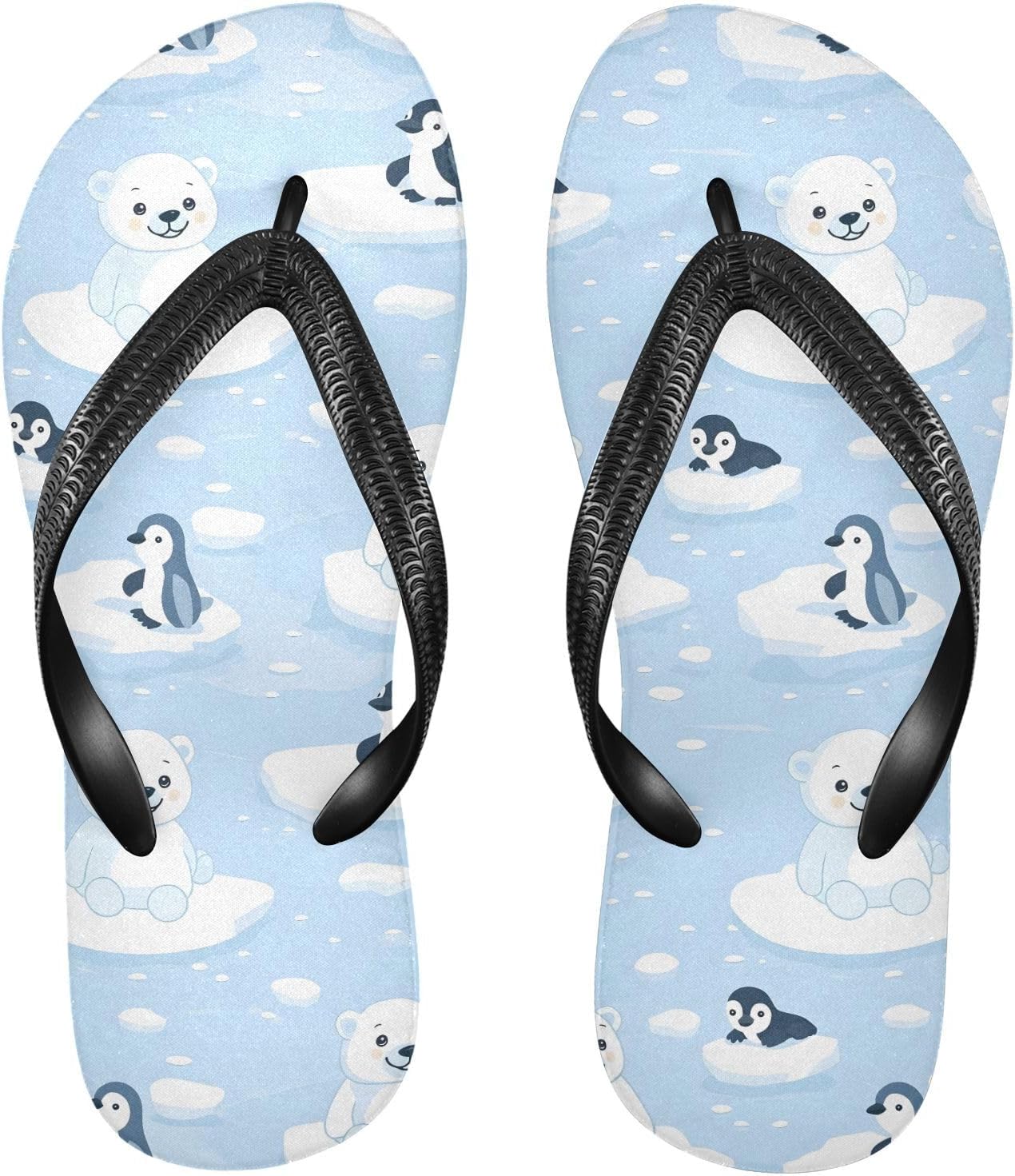 

Милые тапочки с рисунком белого медведя и пингвинов для пляжа, лета, повседневные сандалии для женщин и мужчин, шлепанцы для душа 20861665 Kfbe