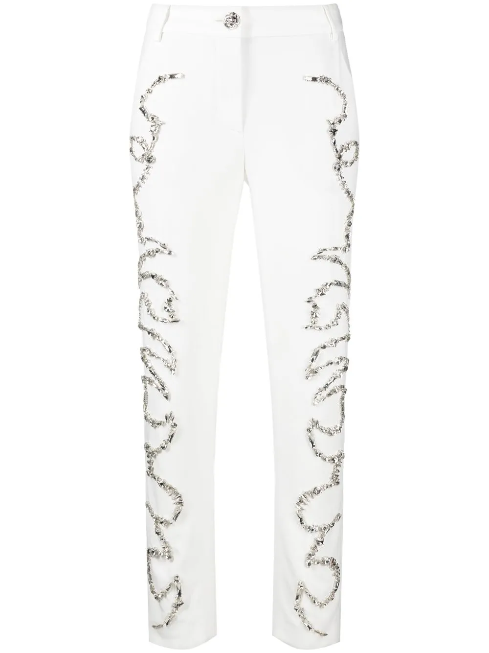 

Узкие брюки из ткани кади Philipp Plein, белый