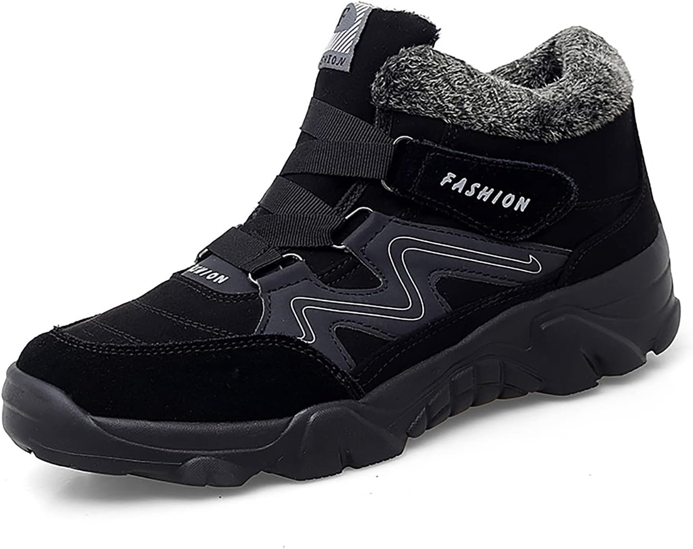 

Мужские зимние термоботинки VARSKARC с высоким верхом на платформе, черно-белый