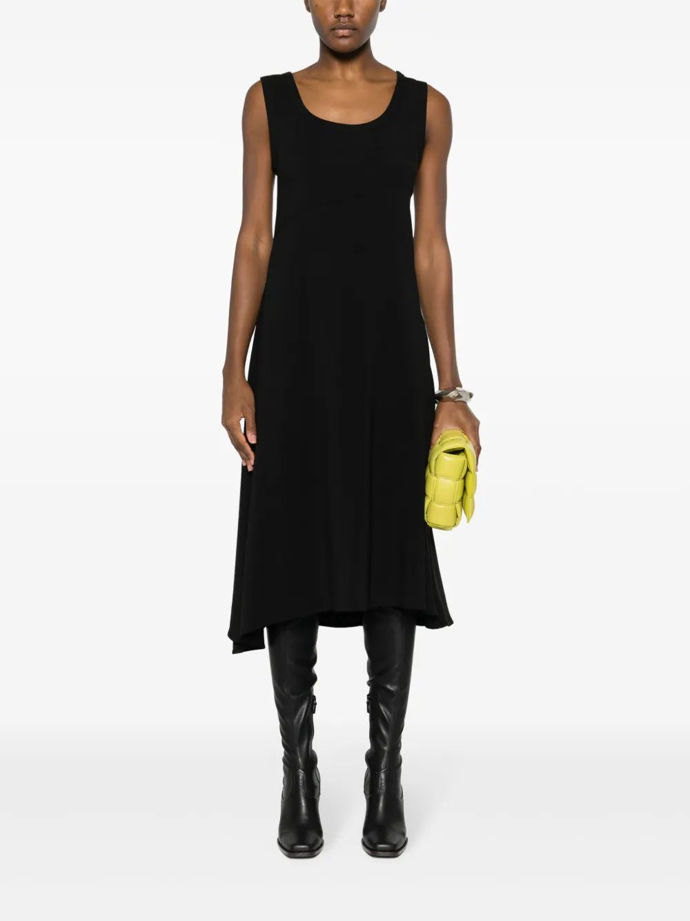 Платье миди с U-образным вырезом JIL SANDER, черный — фото 2