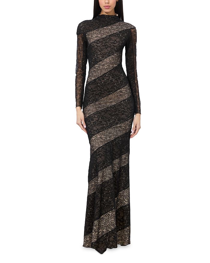 

Платье макси из кружева Delora Alice and Olivia, черный