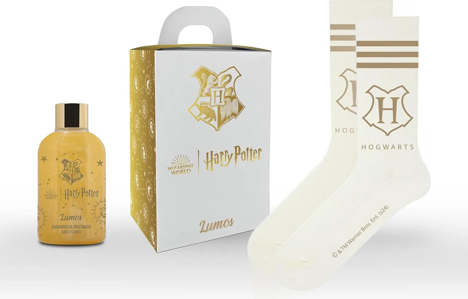 Подарочный набор Harry Potter Lumos: мерцающий гель для душа 300 мл + носки Diamond International
