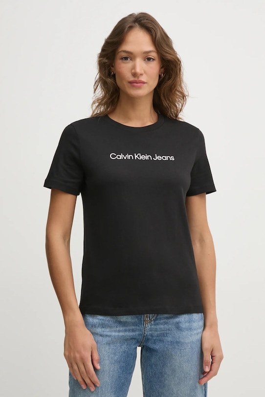 

Хлопковая футболка Calvin Klein Jeans, черный
