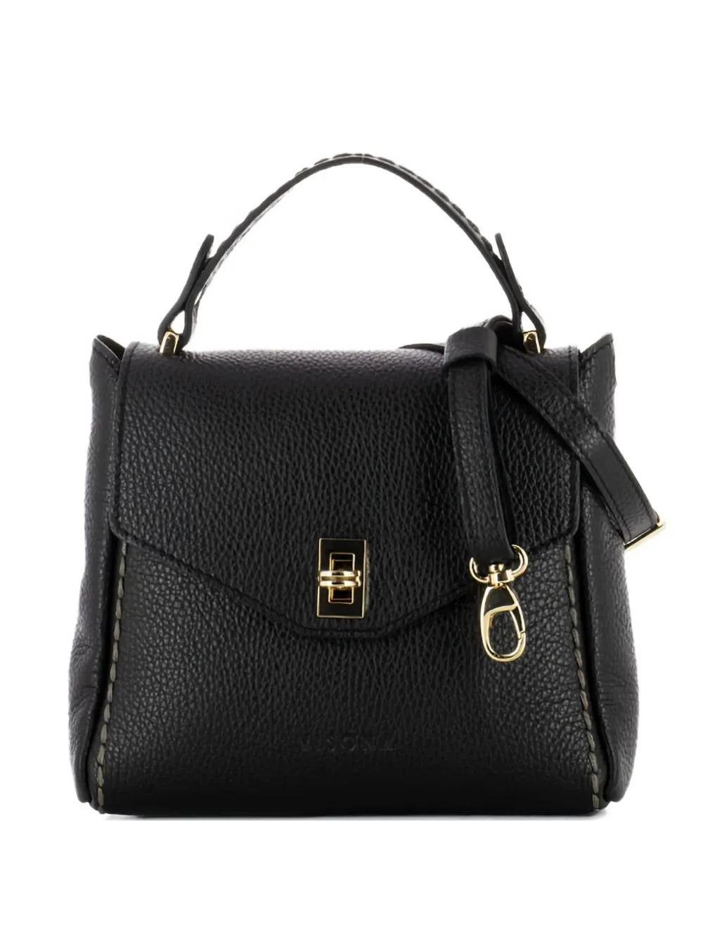 

Кожаная сумка-тоут с поворотным замком VISONA`, черный