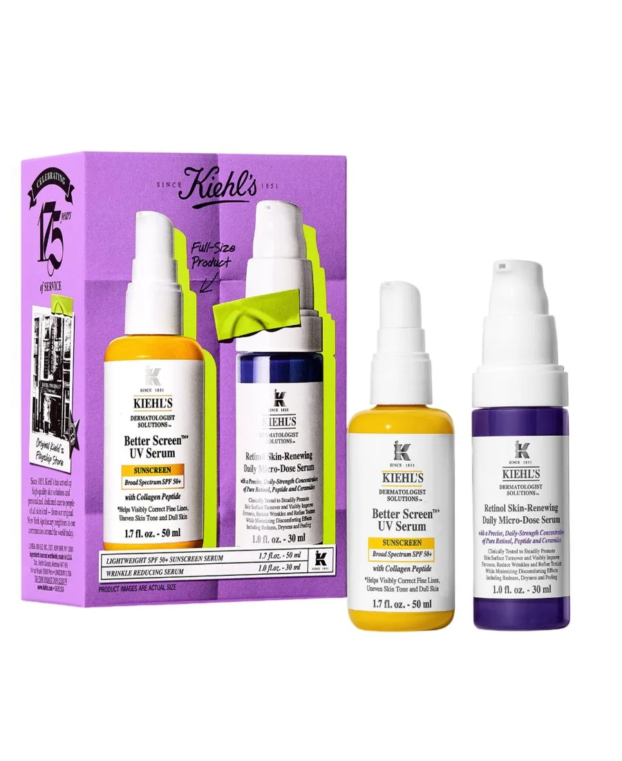 Kiehl's Since 1851 Набор из 2 средств: солнцезащитный крем и сыворотка с ретинолом для дневного и ночного применения
