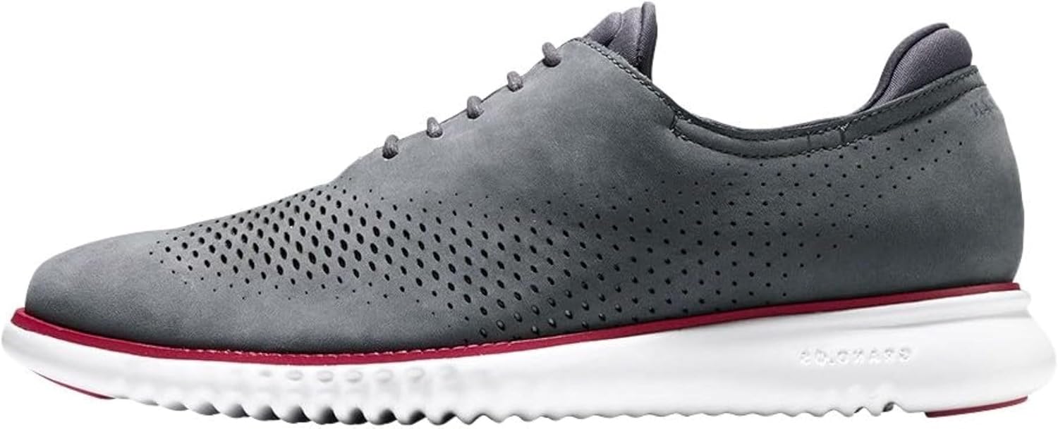 Мужские оксфорды Cole Haan 2.Zerogrand с лазерной перфорацией, белый/серый — фото 3