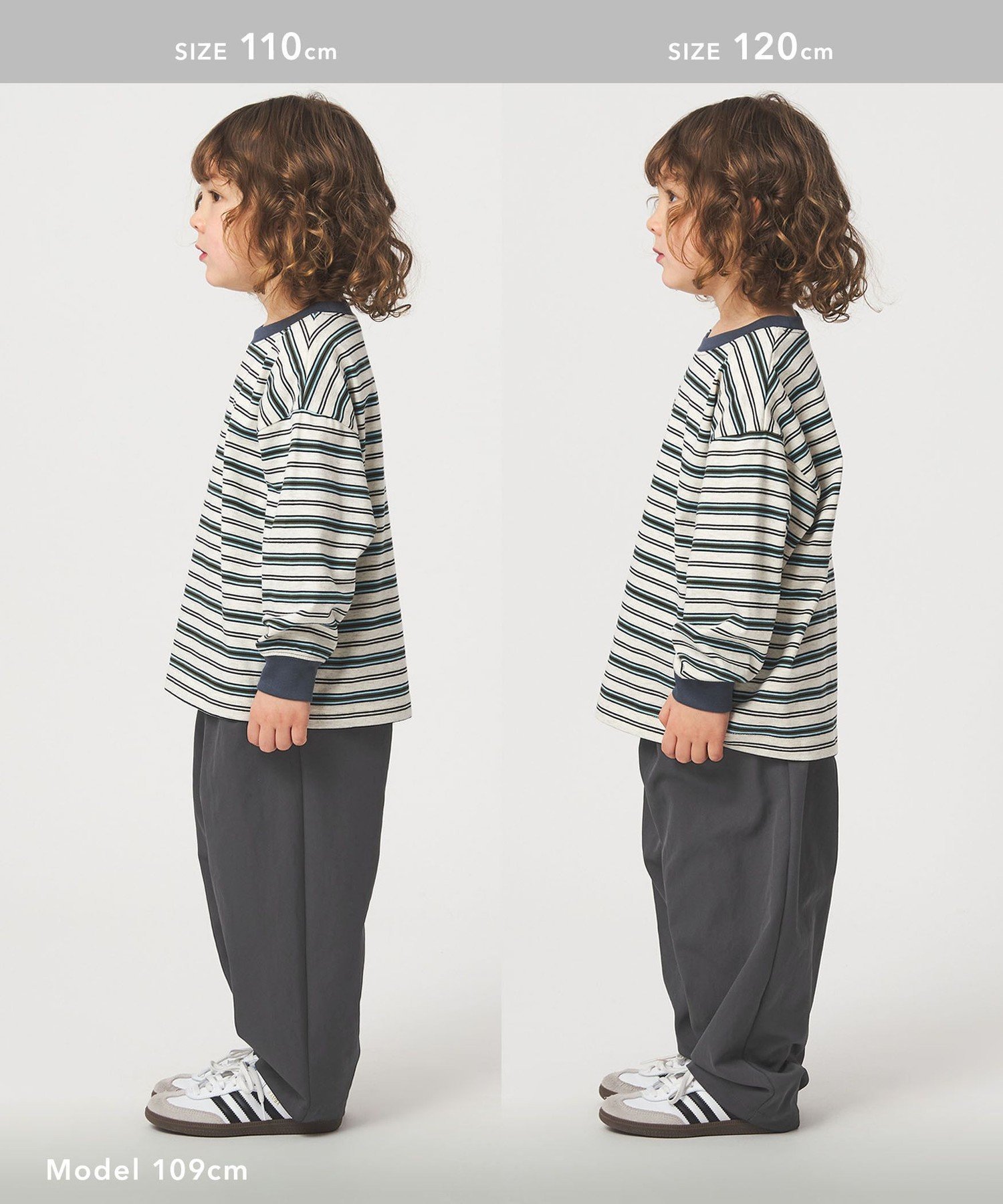 Брюки с двумя складками / Детские 100-160 см UNITED ARROWS green label relaxing, MD.GRAY — фото 4