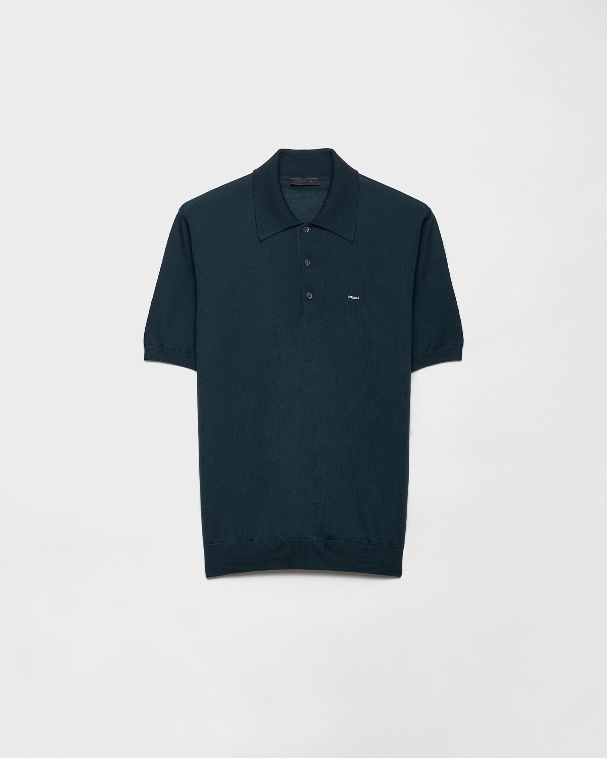 

Поло из сверхтонкой шерсти Prada, бутылочно-зеленый