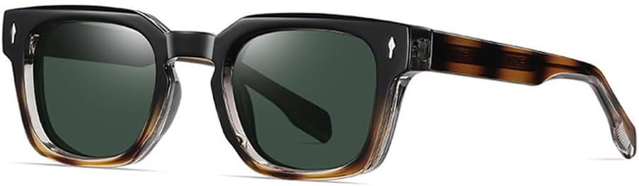 

Мужские солнцезащитные очки в стиле ретро, ​​роскошные, с заклепками; женские солнцезащитные очки в стиле панк с прозрачными линзами и градиентом TKKTLLT, Black Amber Green