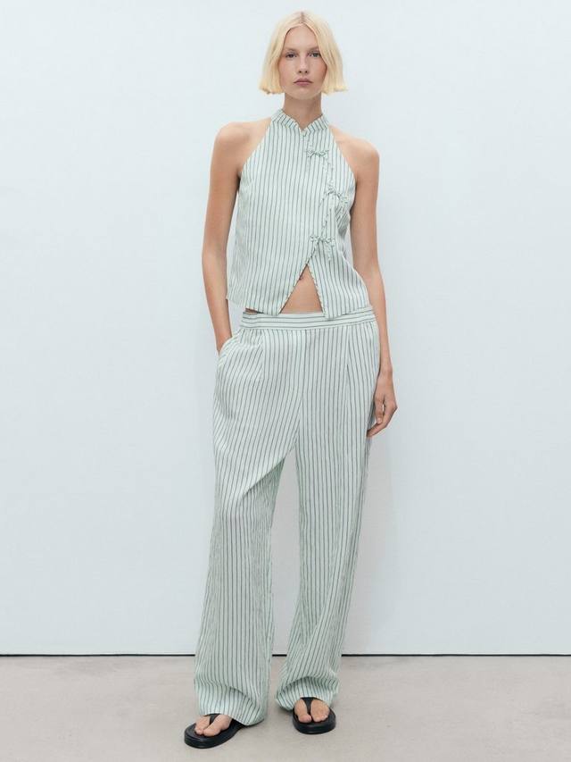 

Лаури топ-обертка в полоску Mango, Green