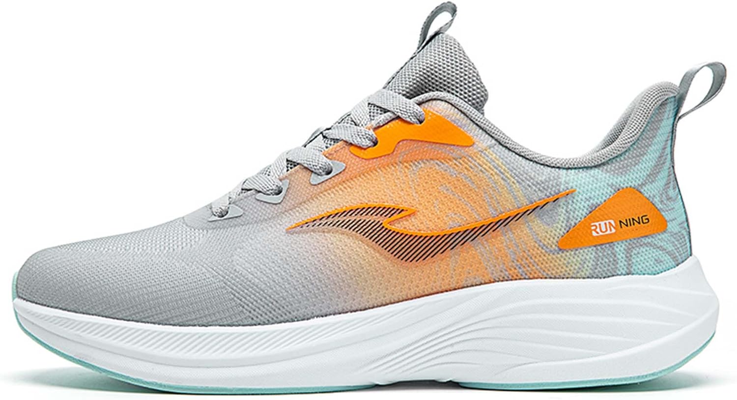 

Кроссовки для мужчин и женщин, легкие беговые туфли, вязаная сетка, комфортные и дышащие, толстая подошва с амортизацией, поддержка свода стопы, подходят для различных видов спортивных тренировок как в помещении, так и на улице Vtiao, серый