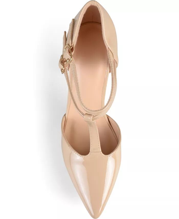 Женские туфли-лодочки Tru T Strap Stiletto Journee Collection, коричневый/бежевый — фото 4