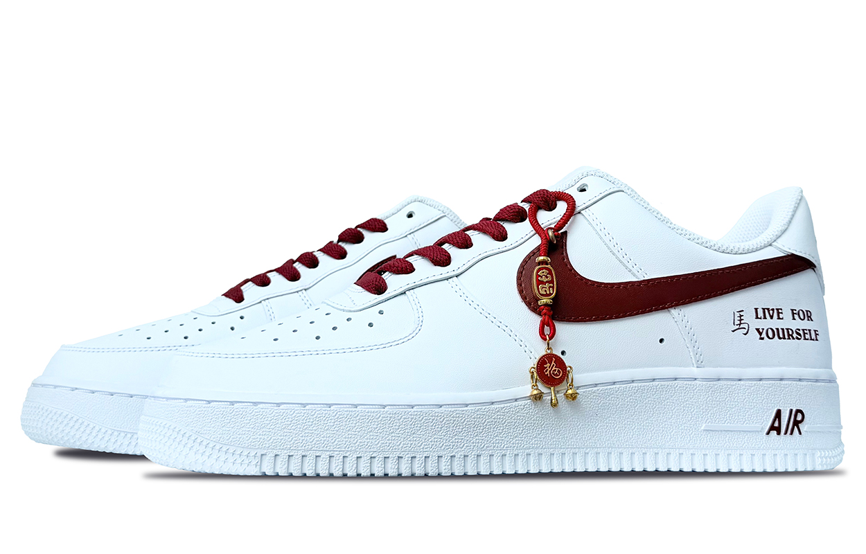 Nike Air Force 1 Low Top Skateboard Shoes мужские, бордовые — фото 4