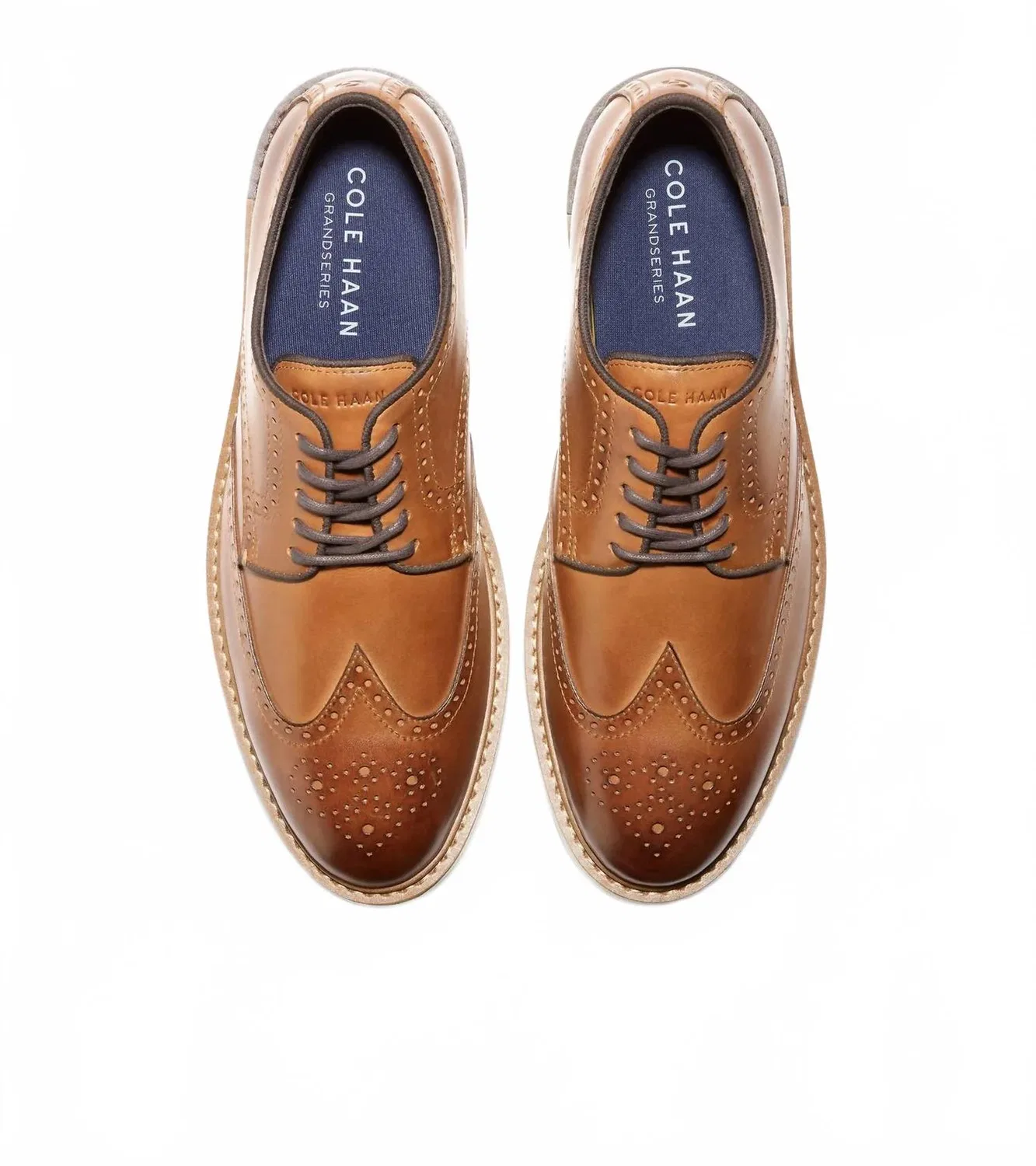 Cole Haan Мужские оксфорды Go To Wing, цвет British Tan/ivory — фото 2