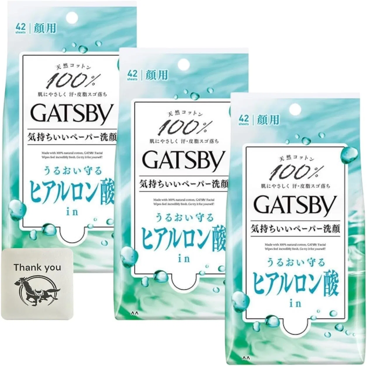 Салфетки для лица Mandom Gatsby Facial Paper, увлажняющий тип, аромат цитрусового мыла, 3 упаковки