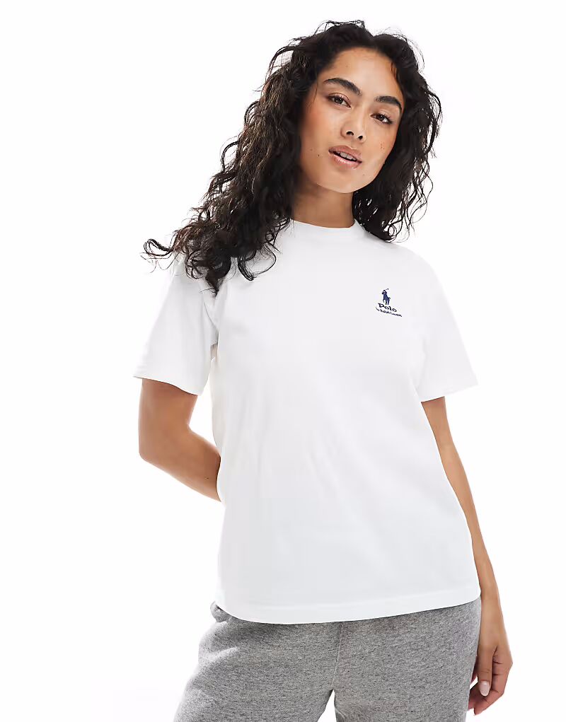 

Футболка Polo Ralph Lauren с логотипом на груди, свободного кроя, белого цвета