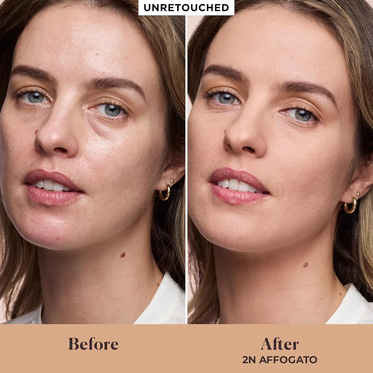 Laura Mercier Real Flawless Feather Matte Powder Foundation, полупрозрачное и среднее покрытие, 16 часов стойкости, контроль увлажнения и блеска, компактная пудра, с гиалуроновой кислотой, 2N Affogato - Light with neutral undertones — фото 3