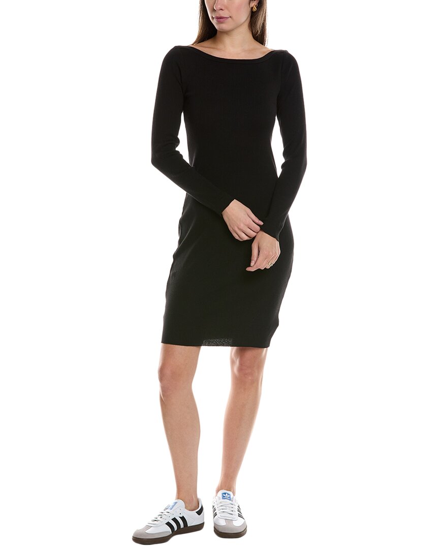

Платье-футболка James Perse Bateau Neck из кашемировой смеси, черный