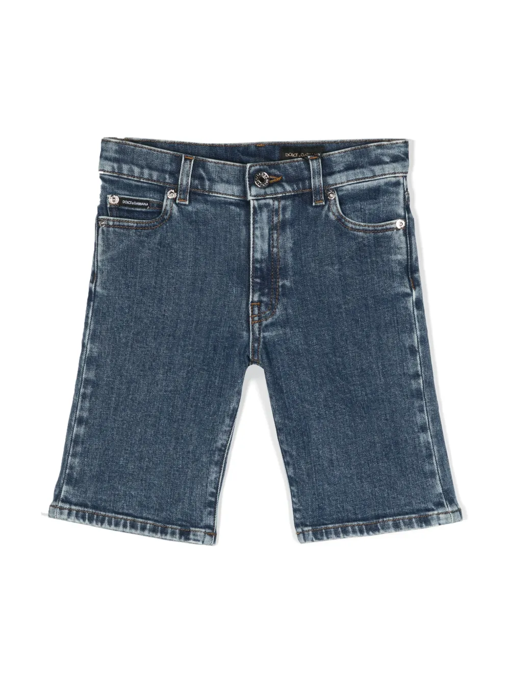 

Джинсовые шорты с логотипом Dolce & Gabbana Kids, синий