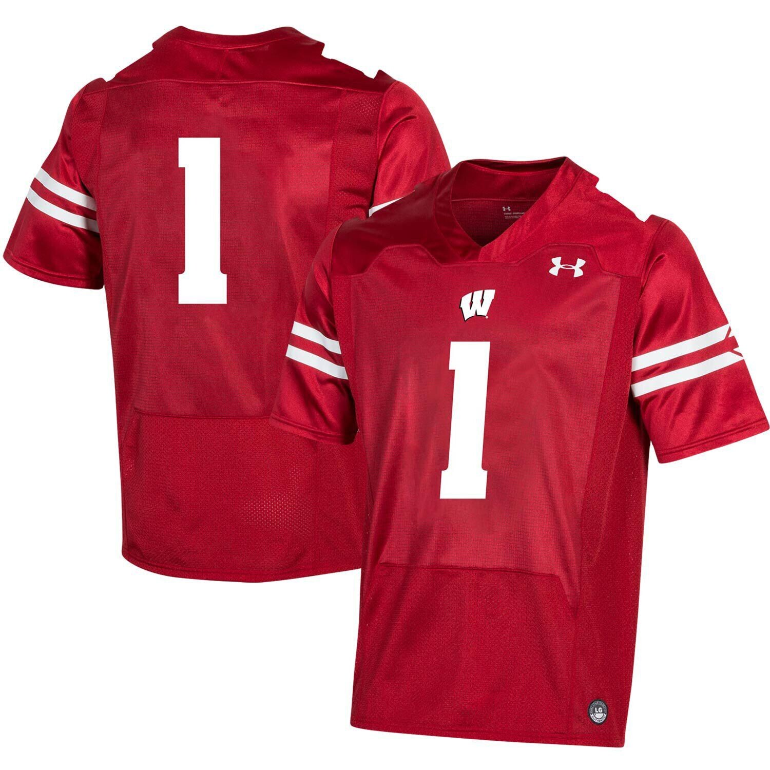 

Мужская футбольная майка #1 Red Wisconsin Badgers реплика Under Armour