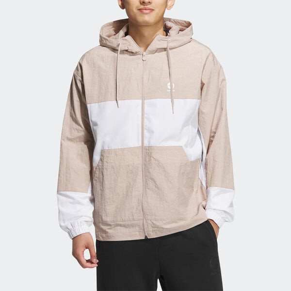 Куртка нео баскетбольные ветровки Куртка Adidas, бежевый — фото 2