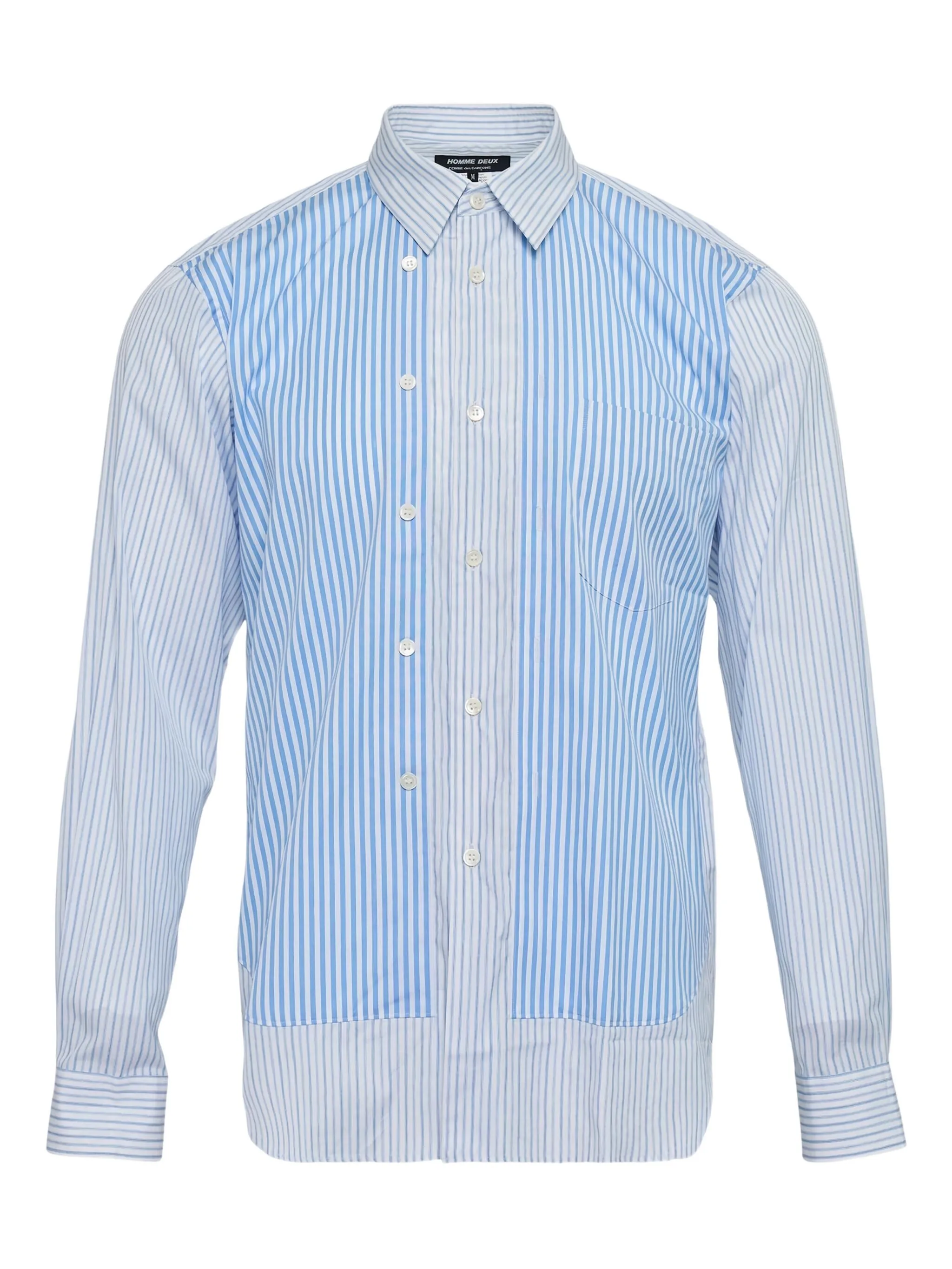 

Рубашка с полосатыми вставками Comme Des Garçons Homme Deux, синий