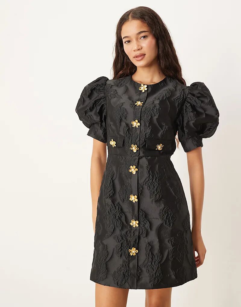 

Мини-платье Sister Jane Anemone из жаккарда черного цвета